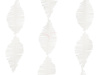 Girlanda z krepy - Frędzle - Biała - 3 metry