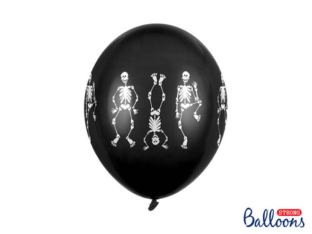 Balony Strong 30cm - Kościotrupy - Pastel Black - 50 sztuk