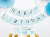 Baner urodzinowy - Happy Birthday - Jasnoniebieski - 15 x 175 cm
