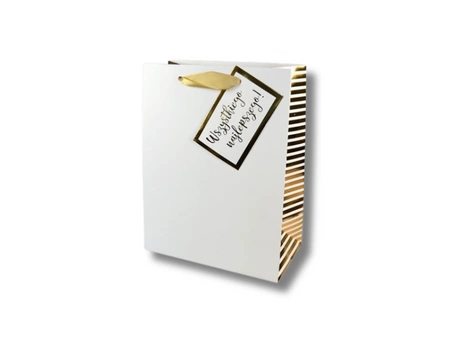 Torebka prezentowa - biała - 17,7 x 22,8 x 9,8cm - 1szt.