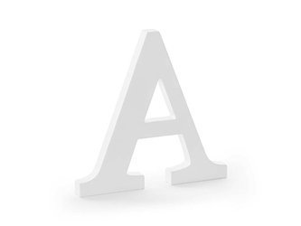 Drewniana litera A - Biały - 21,5 x 20 cm